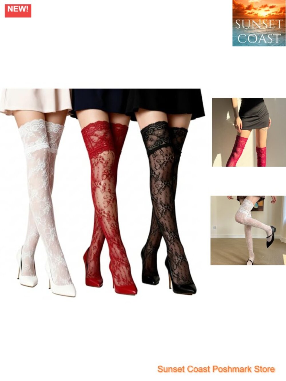 Lace Over Knee Thigh High Stockings Cotton Blend Women Lolita Boot Socks